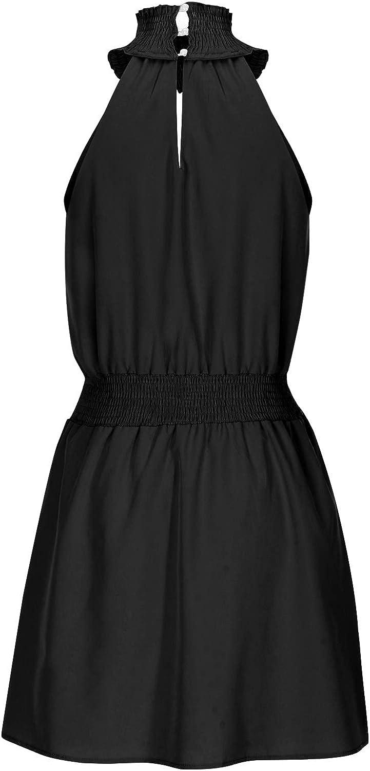 Sleeveless Off-Shoulder Black Dress - Women's Sexy Halter Mini Dress for  Summer, X-Large | Buy Now with Express International Delivery | GoSupps.com