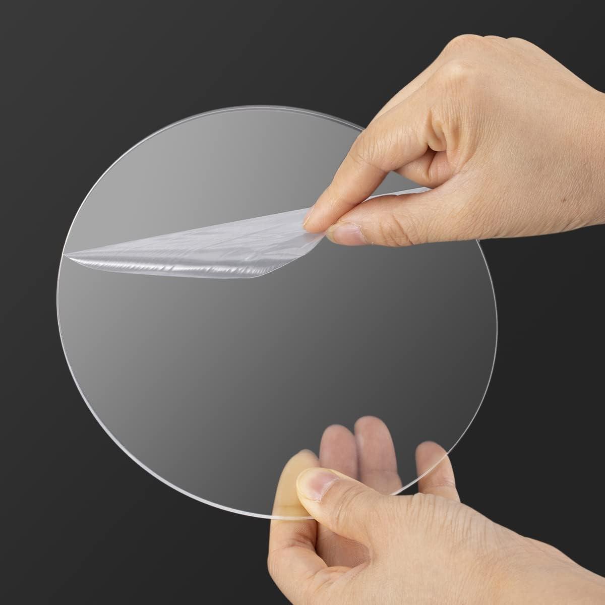 2 Pieces Clear Acrylic Discs 10 * 10 Inch Blank Clear Round Acrylic Disc  Panel 0.12 Inch Thick Frame Painting Milestones Desk Protection DIY Acrylic  Cake disc and Craft Supplies 10*10in