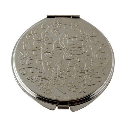 Antique Alive Mother of Pearl Crane Design Double Compact Magnifying