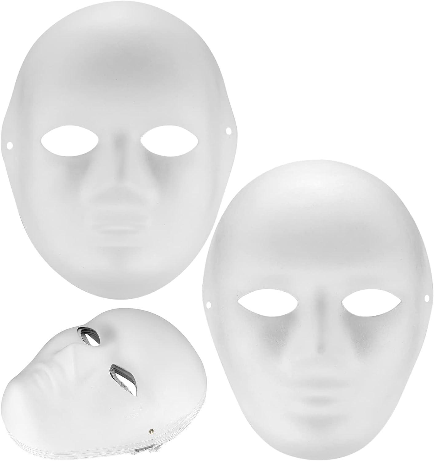 10pcs Paper Mache Art Masks Half Face White Masks DIY Blank Masks Mardi  Gras Cosplay Party Masquerade Mask
