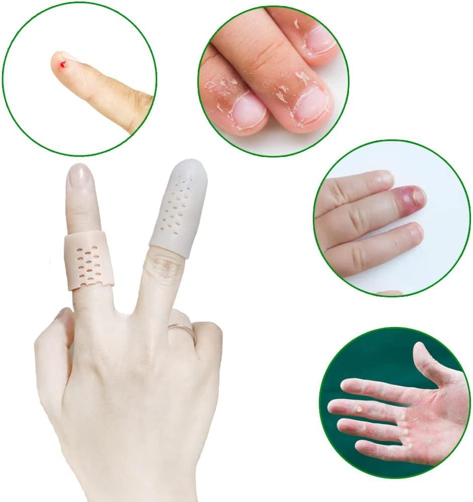 Breathable Gel Finger Cots (14 PCS) for Eczema, Wounds, Arthritis Beige