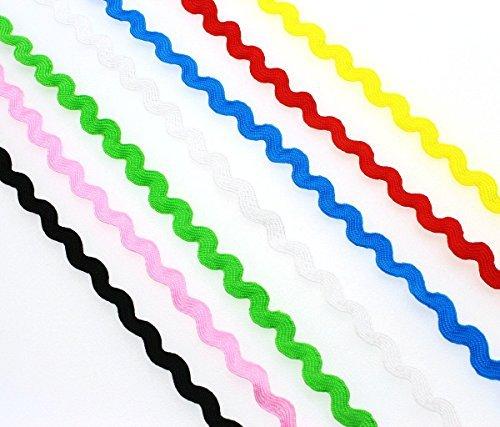 Qian 190 Yards RIC rac Rick Rack Zig zag Trim Ribbon for Crafting and  Creating Mixed 7 Colors or You Pick