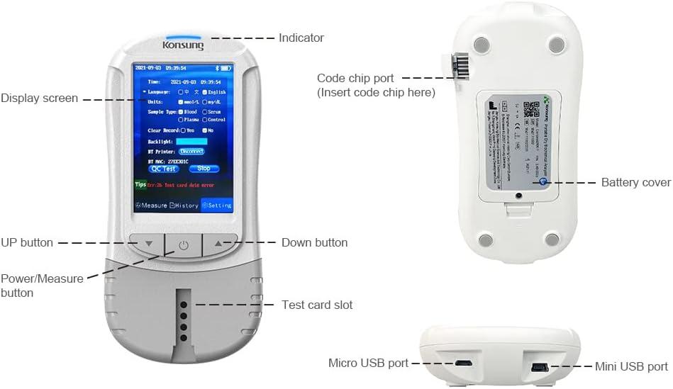 Konsung Cholesterol Home Test Kit 6in1 Glucose Uric Acid Total
