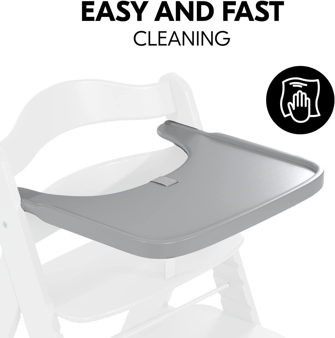 Hauck Alpha+ Wooden Tray Grey FSC Sustainable Certified Beechwood