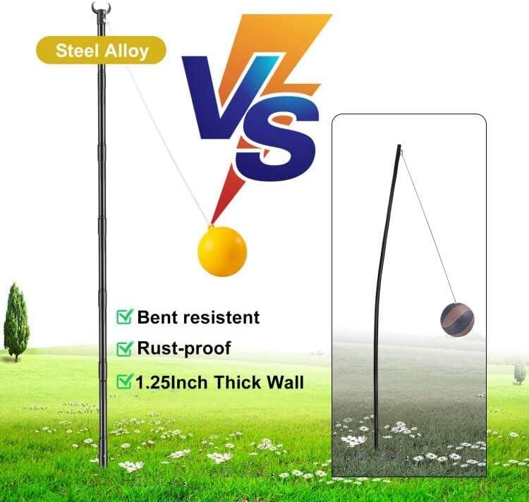 COCONUT Tetherball Set with Base, Heavy Duty 9.3 FT Tetherball Pole