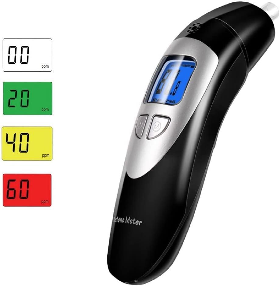 Keto Breath Analyzer Ketone Meter for Ketosis Test 10 Mouthpiece, Black