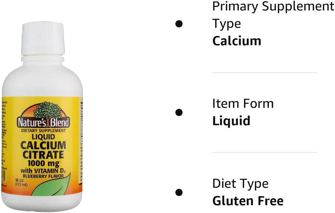 Liquid Calcium Citrate 1000mg with D3 16 fl oz Liquid Blueberry