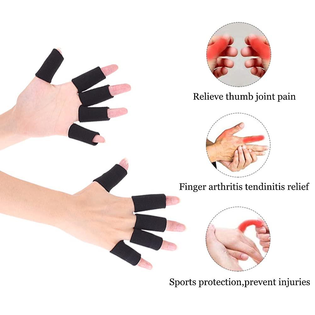 Finger Arthritis Sleeves (30Pcs), Elastic Thumb Splint Brace Support
