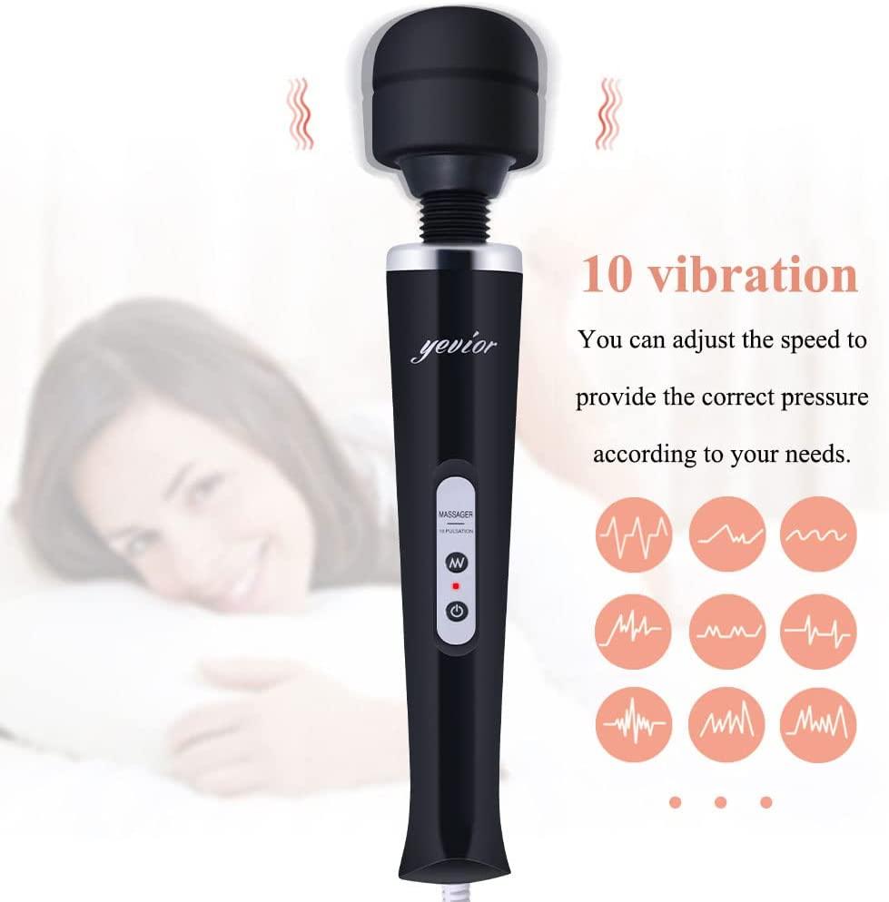 YEVIOR Wired Powerful Handheld Wand Massager with 10 Pulse Settings
