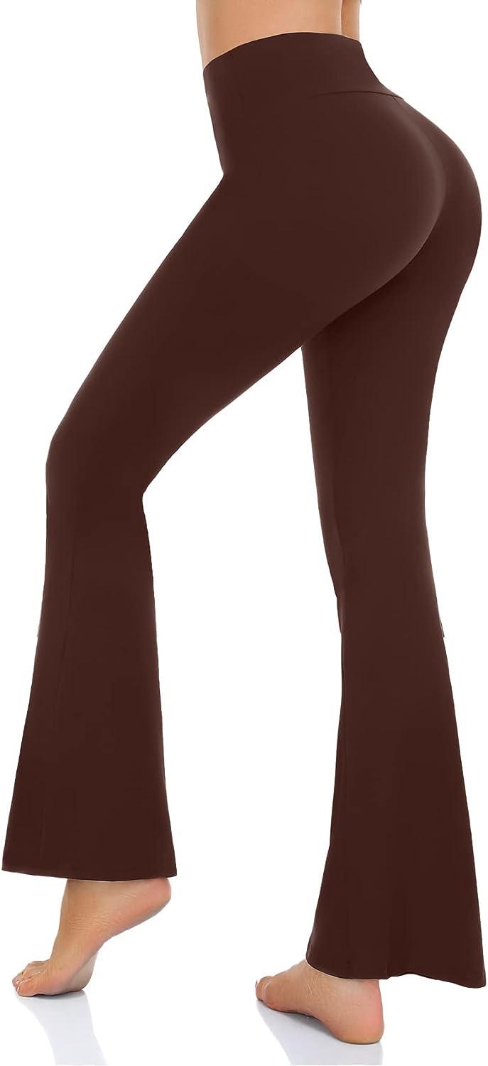 Womens Bootcut Yoga Pants - Flare Leggings for Women High Waisted Crossover  Workout Lounge Bell Bottom Jazz Dress Pants Small 1 Brown