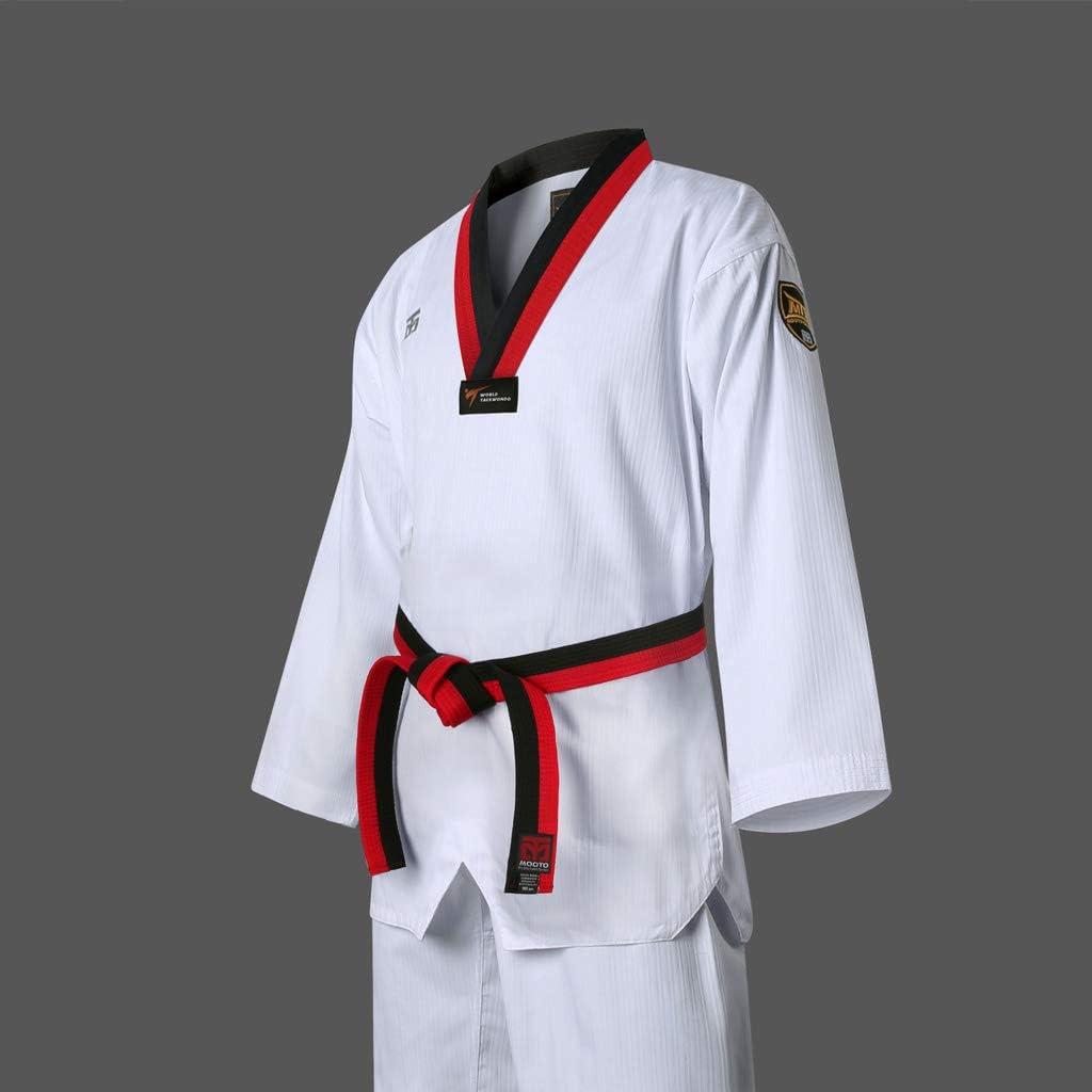 Mooto Korea Taekwondo MTX S2 Uniform Black BK V-Neck Dobok White Uniforms  Tae Kwon Do MMA Martial arts Karate WT Logo