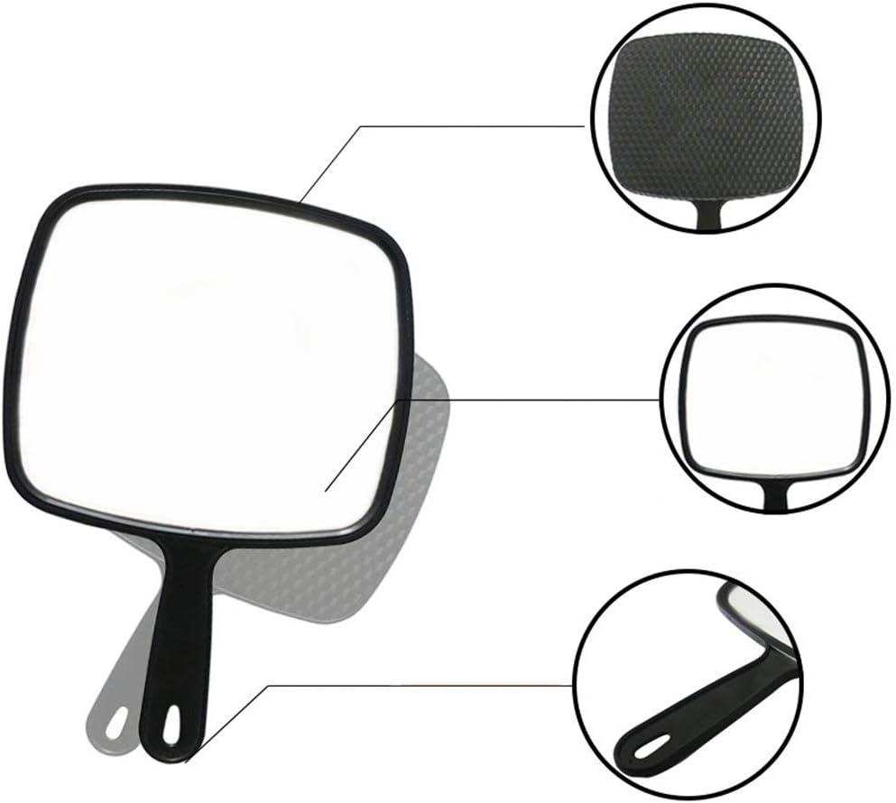 BinaryABC Black Hand Mirror Handheld Mirror with Handle Salon Barbers
