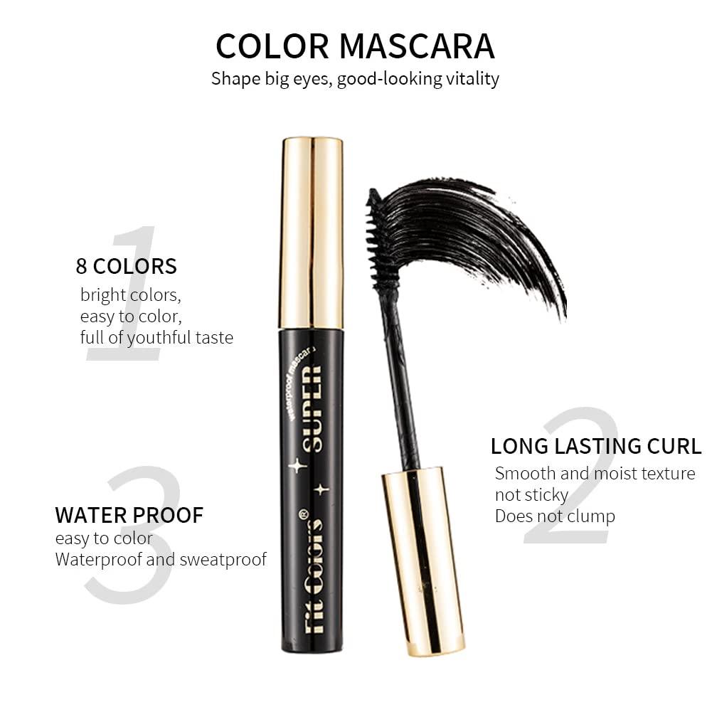 Colored Mascara Set 14 Colors Mascara Waterproof Fast Dry Eyelashes