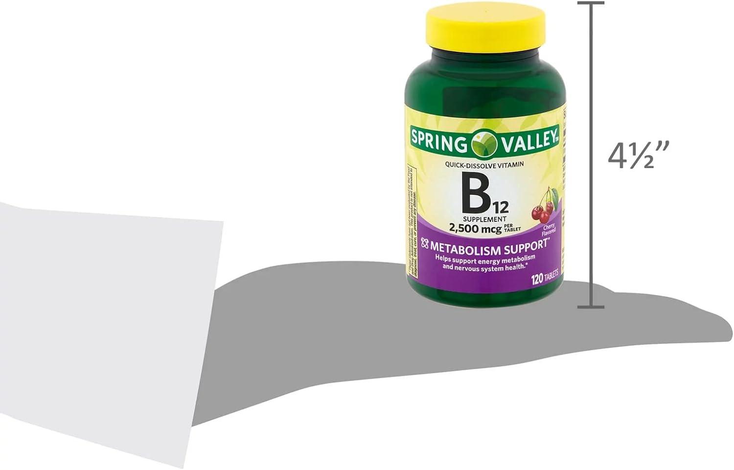 Vitamin B12 Supports Energy Metabolism. Includes Luall Sticker + Spring