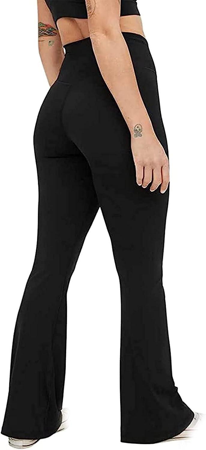Cross Over Flared Yoga Pants High Waist Tommy Control Elastic Stretchy  Crossover Bootcut Flare Leggings for Women 