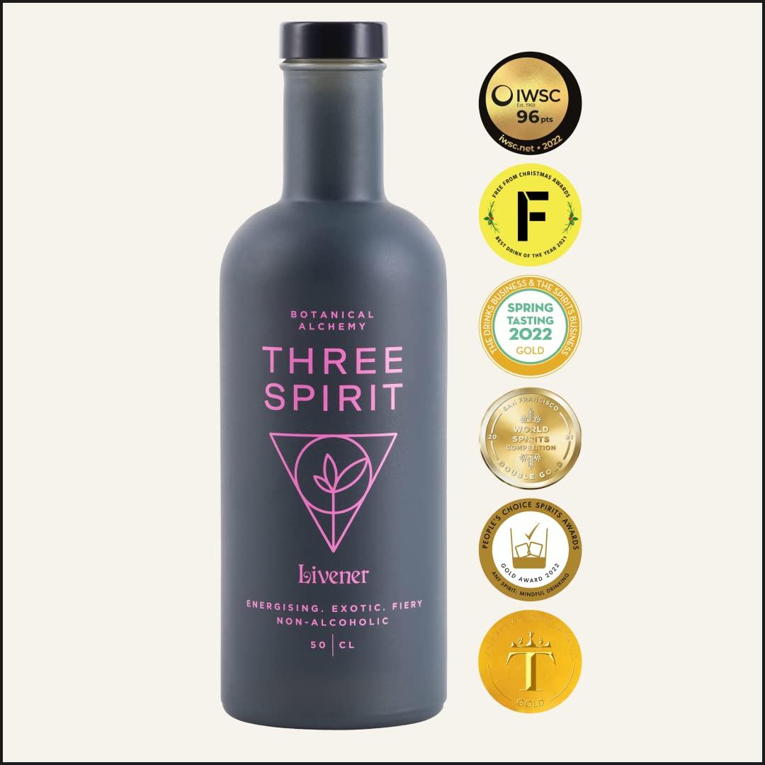 Three Spirit Non-Alcoholic Alternative Spirit- The Livener, 50cl ...