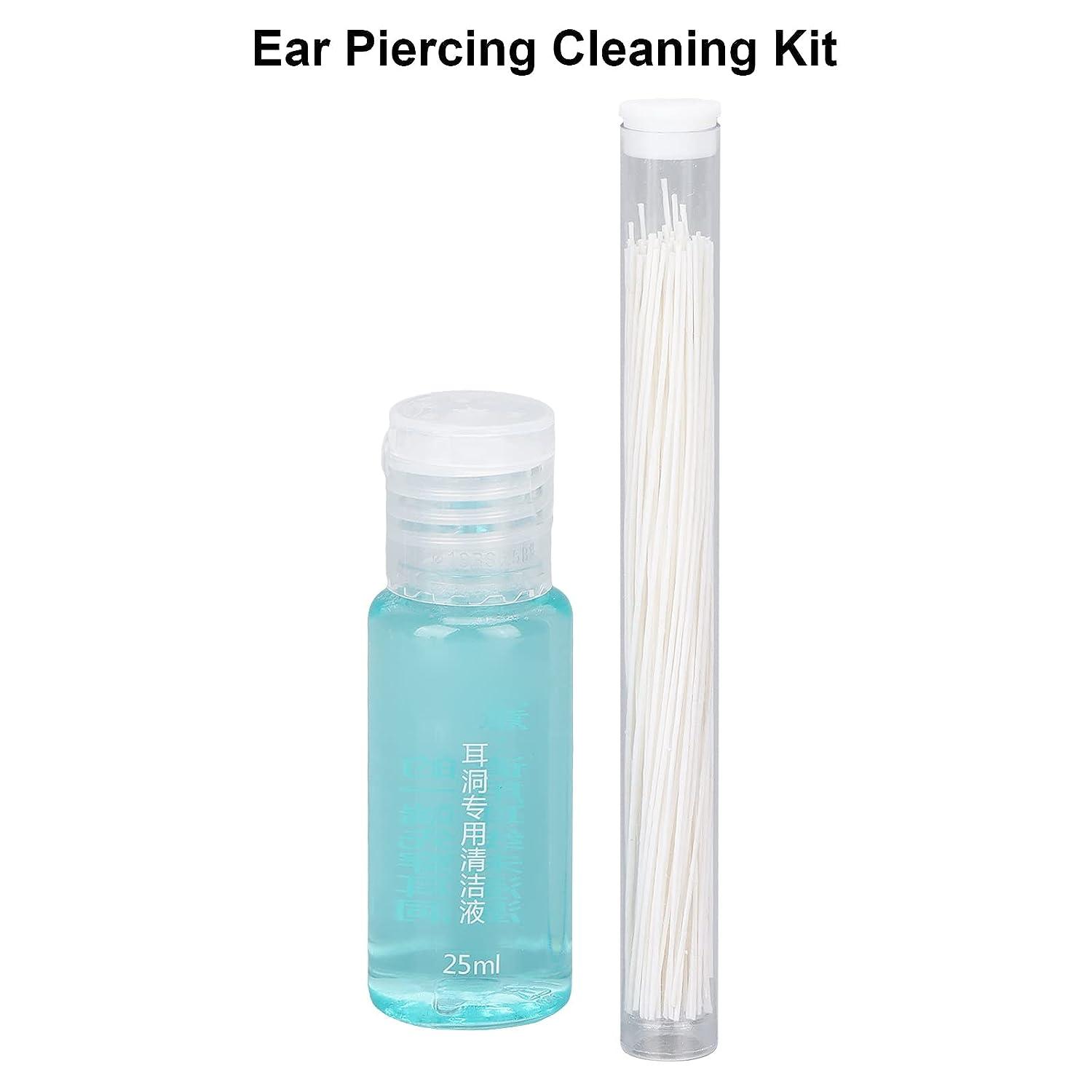  70pcs Ear Hole Floss Odor Removal 15ml Earrings Hole Cleaning  Solution Liquid Ear Care Cleaner Kit, Piercing Aftercare Piercing Earrings  Hole Cleaner Set for Girls Women Men (Rose) : Health & Household