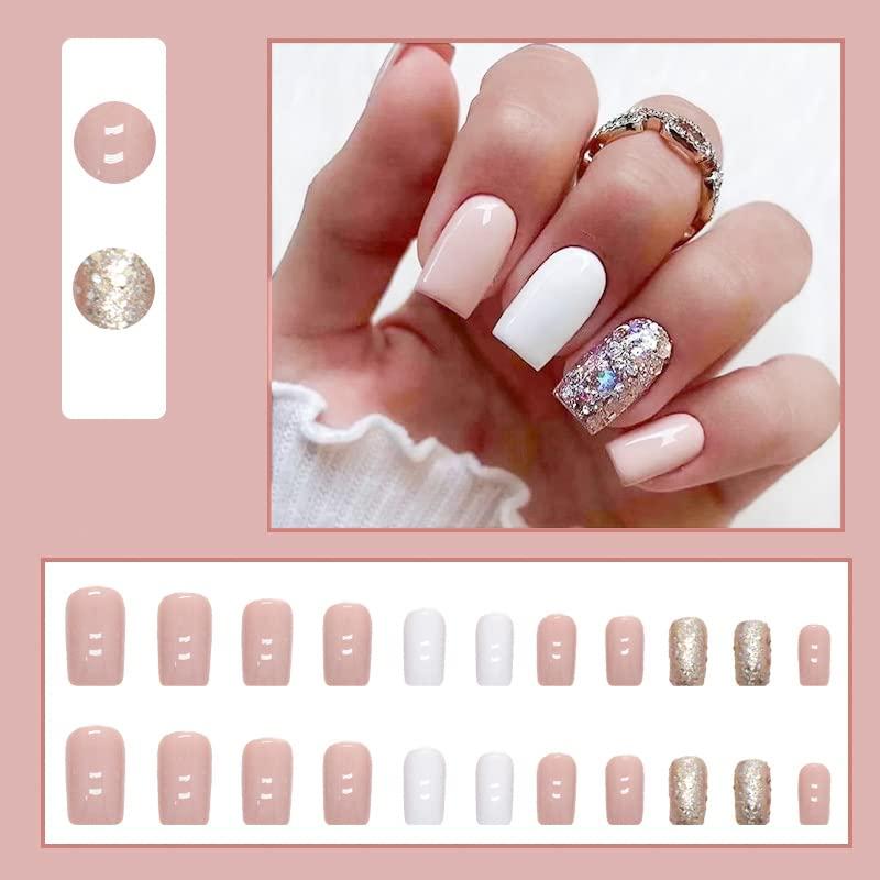 French Manicure With Snowflakes - Temu