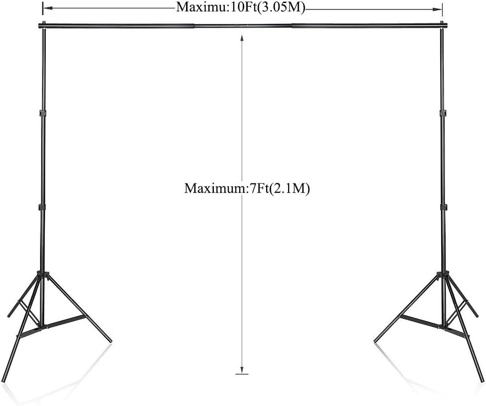 SLOW DOLPHIN Photo Video Studio 10Ft Adjustable Backdrop Support System