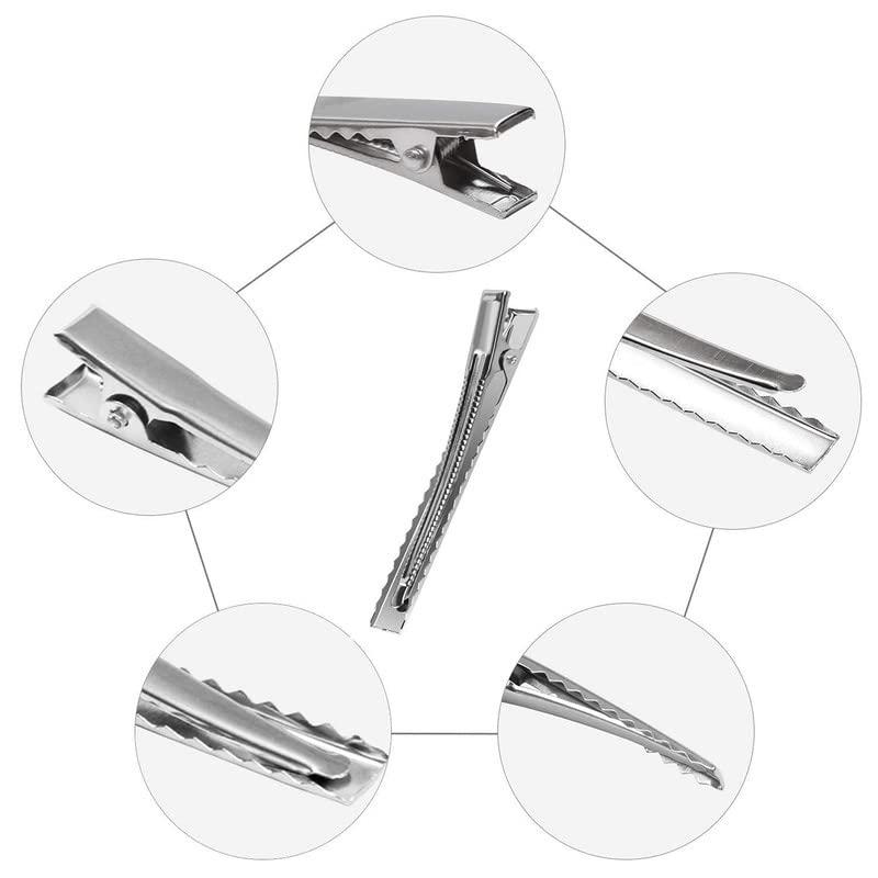 Alligato Hair Clips, 60 Pcs Alligator Metal Clips for Bows Flat Top with  Teeth, 3 Sizes Single Prong Silver Bulk Alligator Bow Clips for Bows Making  Crafts Silver 60 PCS