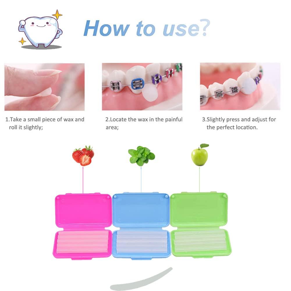 Dental Wax,Orthodontic Wax With Colorful Storage Cases(Mint,Apple