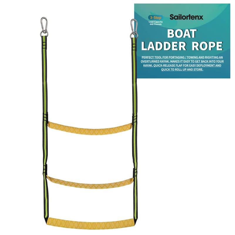 Sailortenx Boat Ladder Rope Inflatable Boat Rope Ladder 3 Step Marine ...