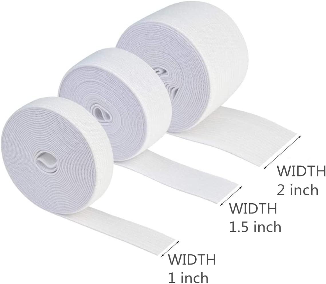 ZLCHE 1 Inch 6 Yards White Flat Elastic Band Elastic Bands for Hair High  Stretch Elastic for Sewing Knit Elastic Spool for Wig Clothing Pants  Accessories 1 Inch*6 Yard White