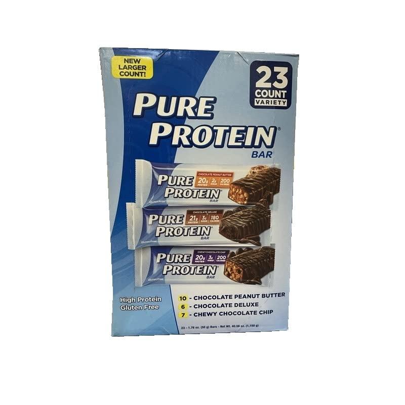 Pure Protein Bars, Variety Pack, 1.76 oz, 23ct
