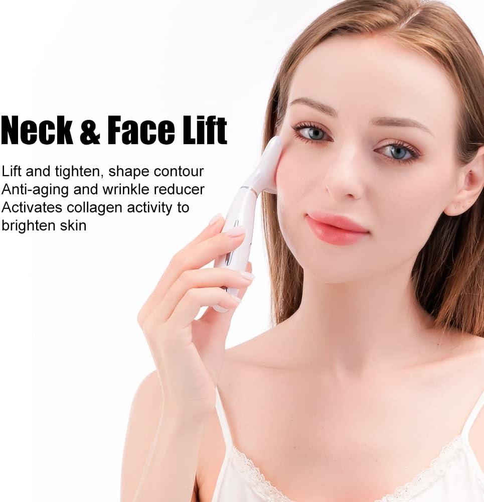 Anti Wrinkles Face Massager for Facial and Neck, Face Sculpting Tool  Vibration Massager Device with 3 Color Modes for Skin Care,Firm,Smooth and Tightens  Sagging Skin White