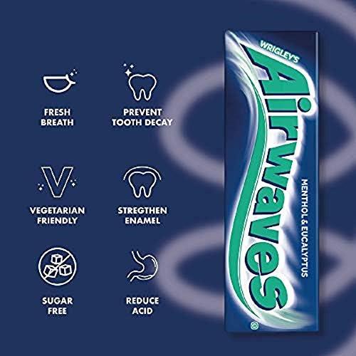 Airwaves Extreme Sugarfree Chewing Gum with Menthol Freshness 30 Packs of  10 Pieces single Menthol & Eucalytptus 420 g (Pack of 1)