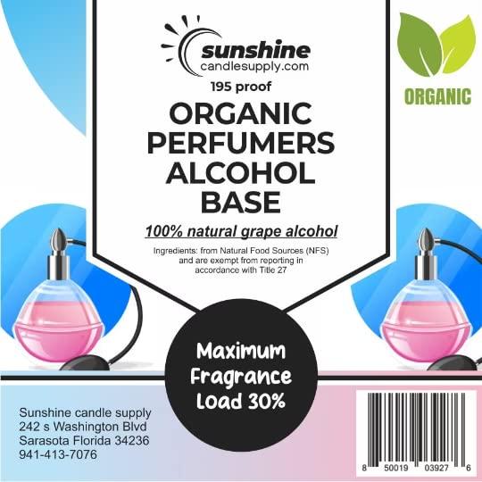 sunshine candle supply organic perfumers alcohol, organic grape alcohol for  perfume makeing, room and linen sprays. 8 oz bottle