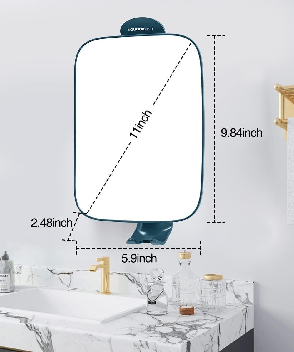 TOUCHBeauty 3X Shower Mirrors for Shaving with Razor Holder, Heldhand & 360  Degree Swivel, Larger Size 11 Blue Bathroom Accessories for Men