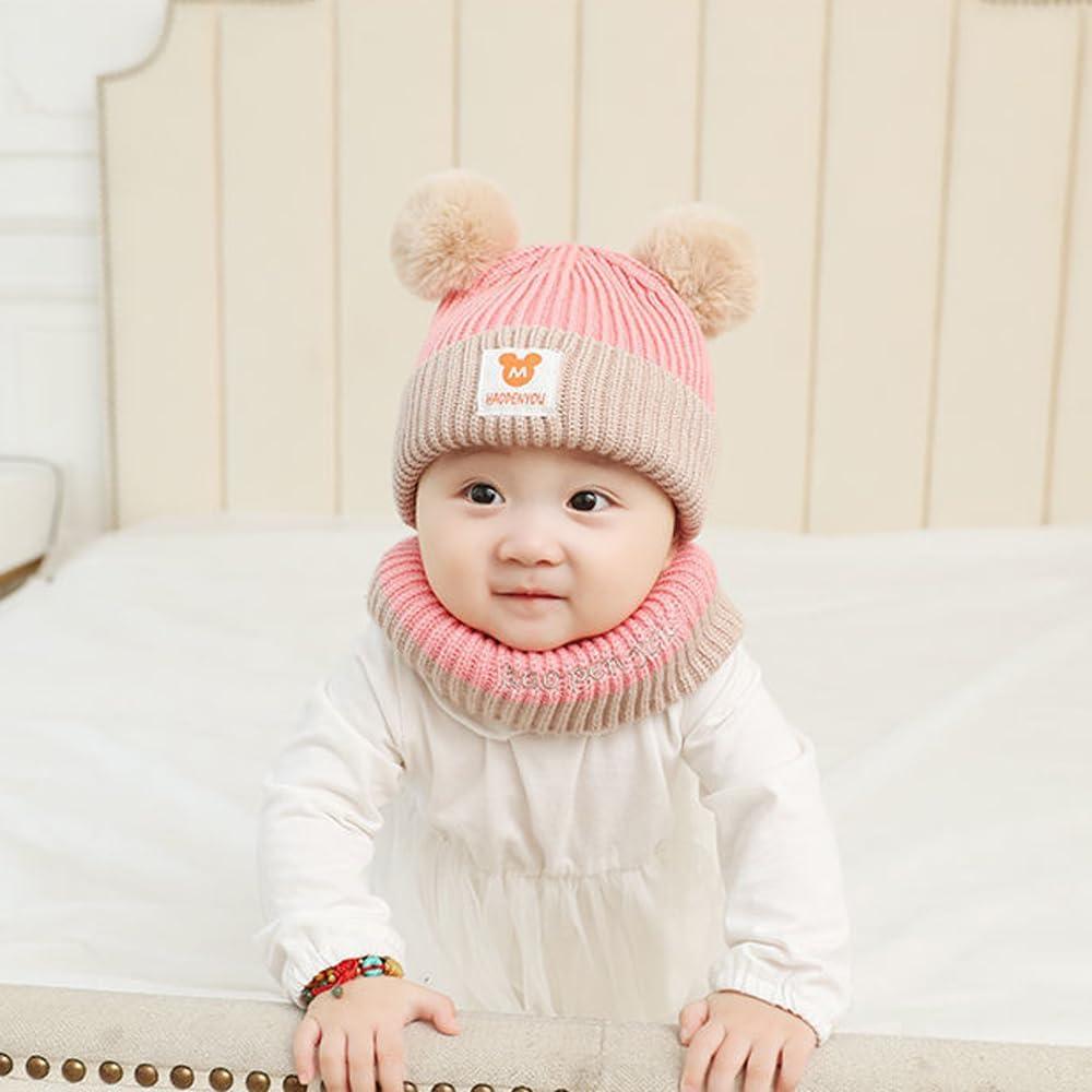Clysburtuony Newborn Handmade Knitted Crochet Cap - Pink&Gray - 0