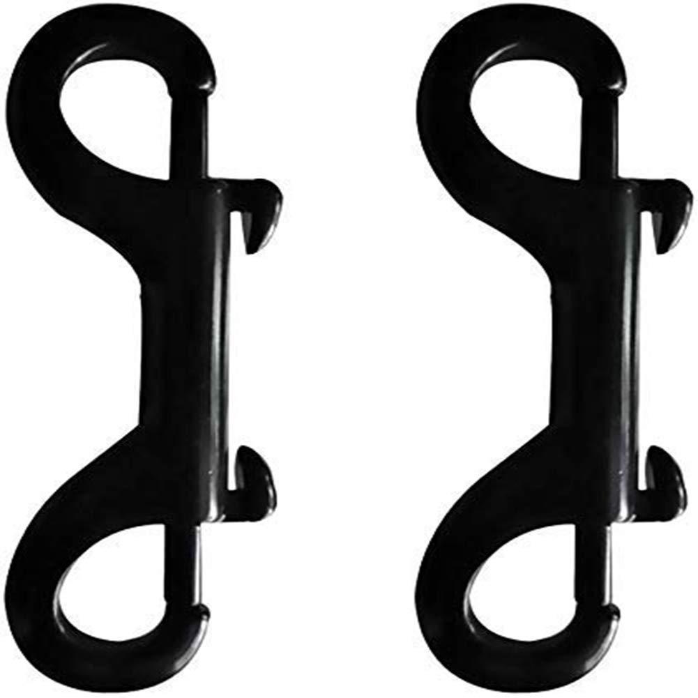 Yundxi Stainless Steel Double End Bolt Snap Hook Diving Buckle Metal  Trigger Clip Keychain Key Holder Dog Leash Heavy Duty 2pcs Black  100mm/3.9inch