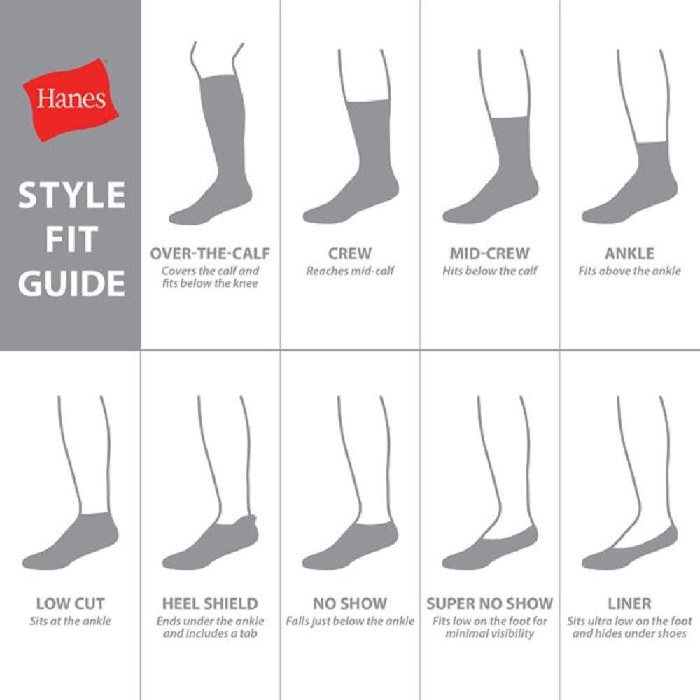 Hanes Men's Socks, X-Temp Performance Ankle Socks, 6-Pack 12-14 Black/Grey