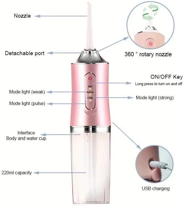 Buy Generic ParaDice Oral Irrigator - 220ml Water Dental Flosser USB  Rechargeable IPX7 Waterproof 4 Nozzles for Deep Cleaning - International  Shipping Available | Buy Now with Express International Delivery |  GoSupps.com