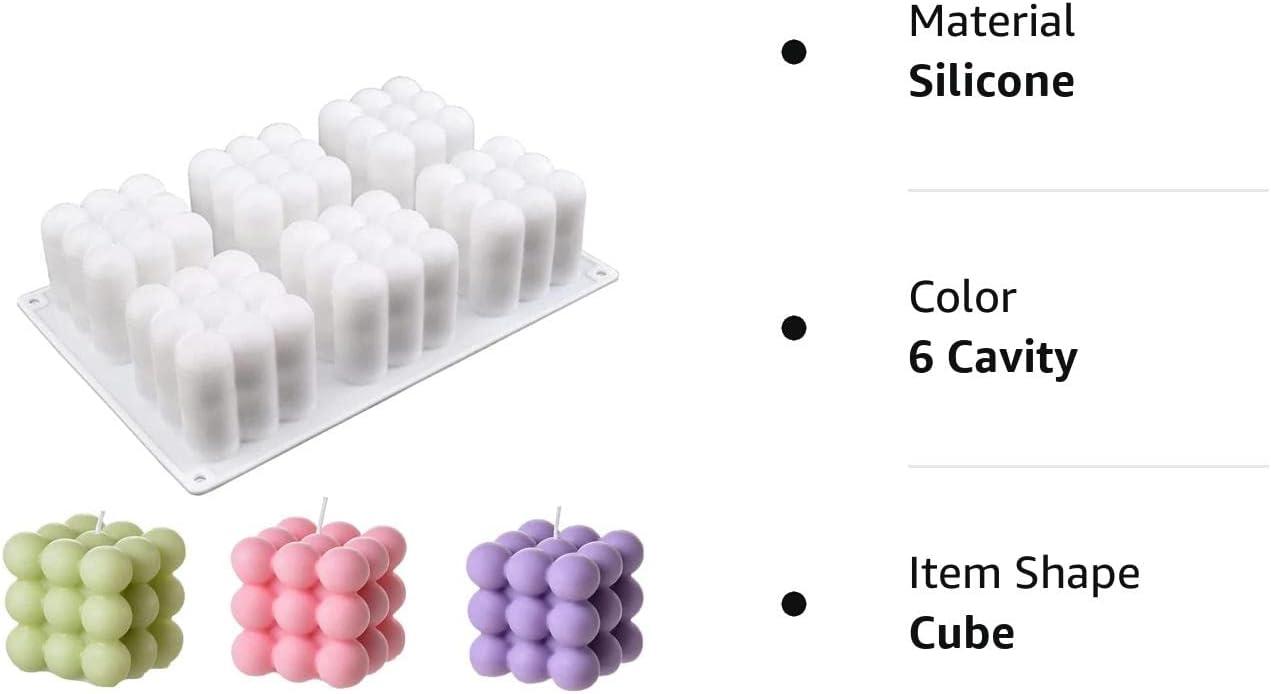 6 Cavity Bubble Candle Silicone Mould, Baking, DIY Crafts Reusable Candle  Mould