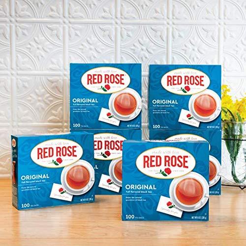 Red Rose Teas Black Tea 600 Tea Bags (6 Boxes) Original Black Flavor