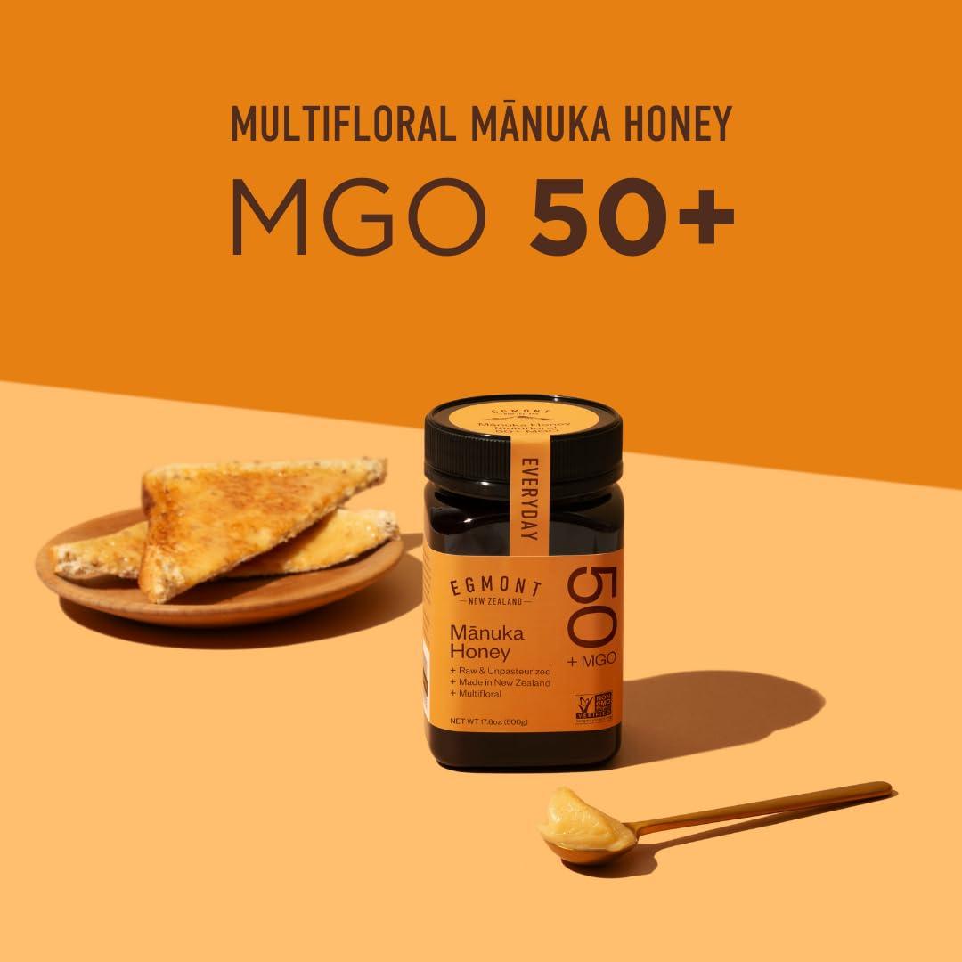 Egmont Honey 500g MGO263とMGO515の2個セット Egmont Raw Manuka Honey MGO 50+ | Multifloral, Unpasteurized 17.6