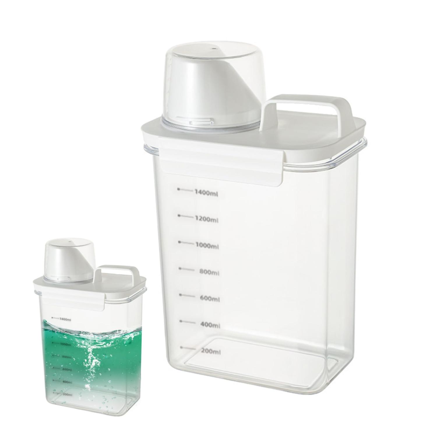 1PC Laundry Detergent Dispenser 1800ml Clear Airtight Washing Powder Dispenser with Scale and