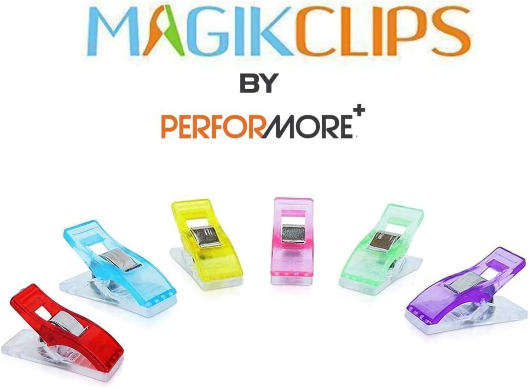 Magik Clips, Multicolored, 100 Pack- Sewing Clips for Quilting and Crafts  with Decorative Tin