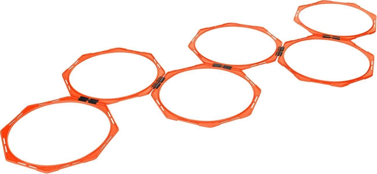 Hexagonal Speed & Agility Training Rings Set of 6 by Trademark Innovations Orange 20"