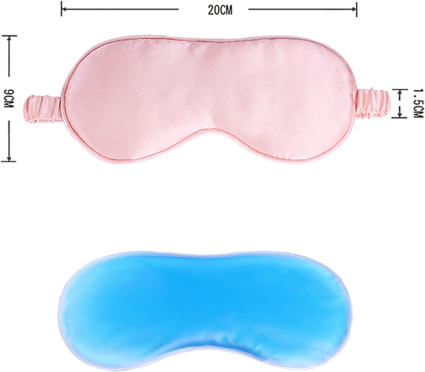 METWAY Silk Eye Mask Sleeping/Satin Slip Silk Night Eye Mask with Cold