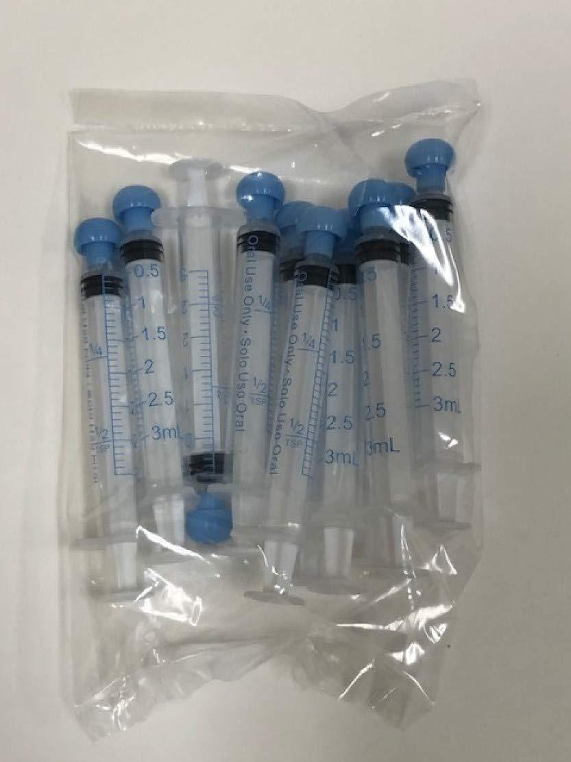 Easy Glide 3ml Oral Syringe 10 Count with Luer Slip Caps Ideal for
