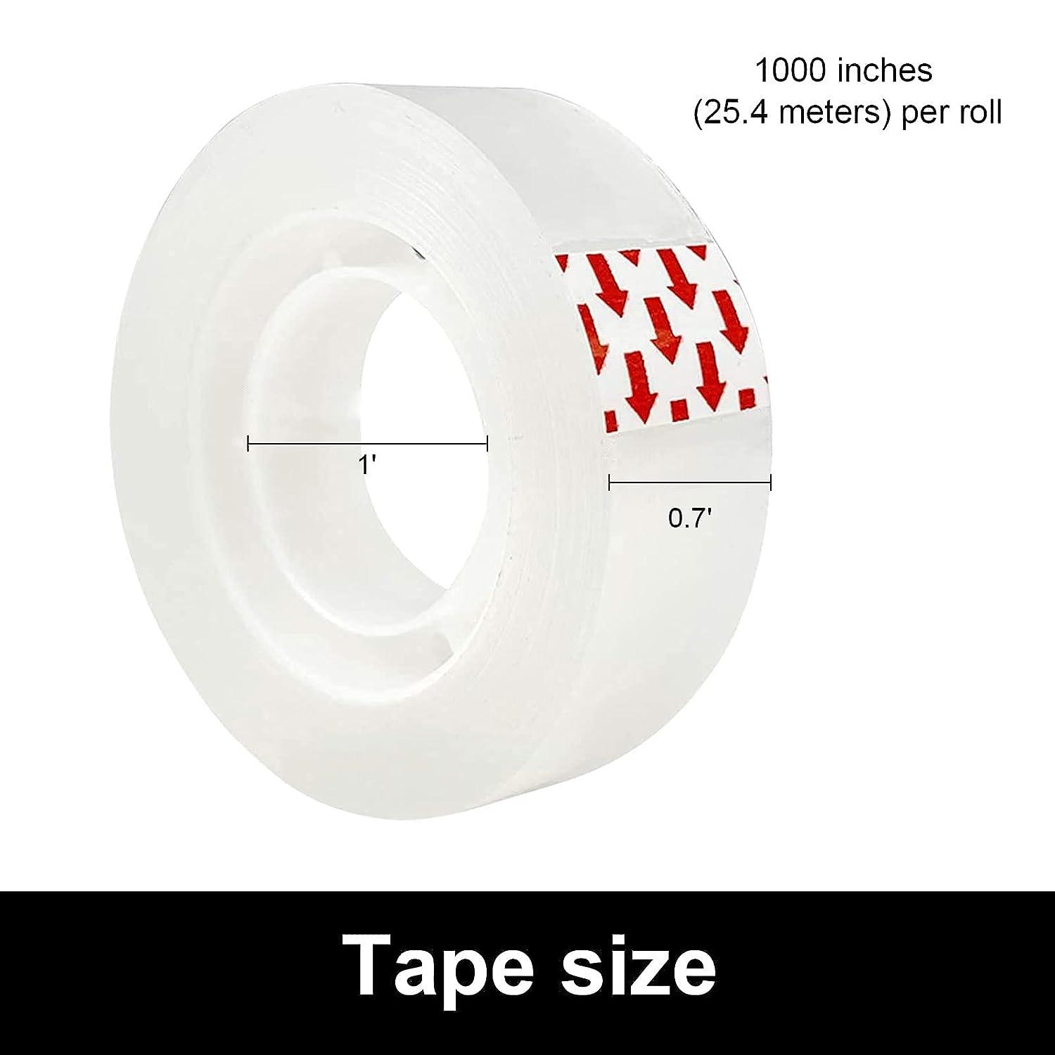 Zaprosze Transparent Tape Refills 8 Rolls of Invisible Tape 3/4 x 1000  inches Glossy Gift wrap Tape for dispensers Offices Schools Homes.