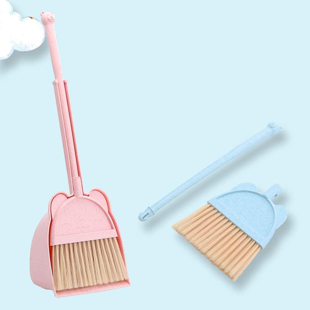 Pink broom and cheap dustpan