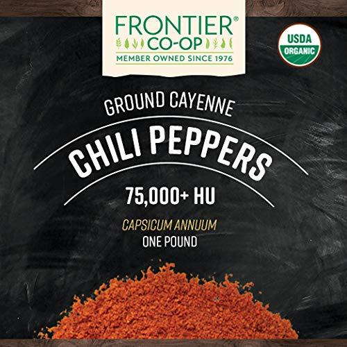 Frontier Coop Organic Ground Cayenne Chili Peppers (75,000 HU) 1lb