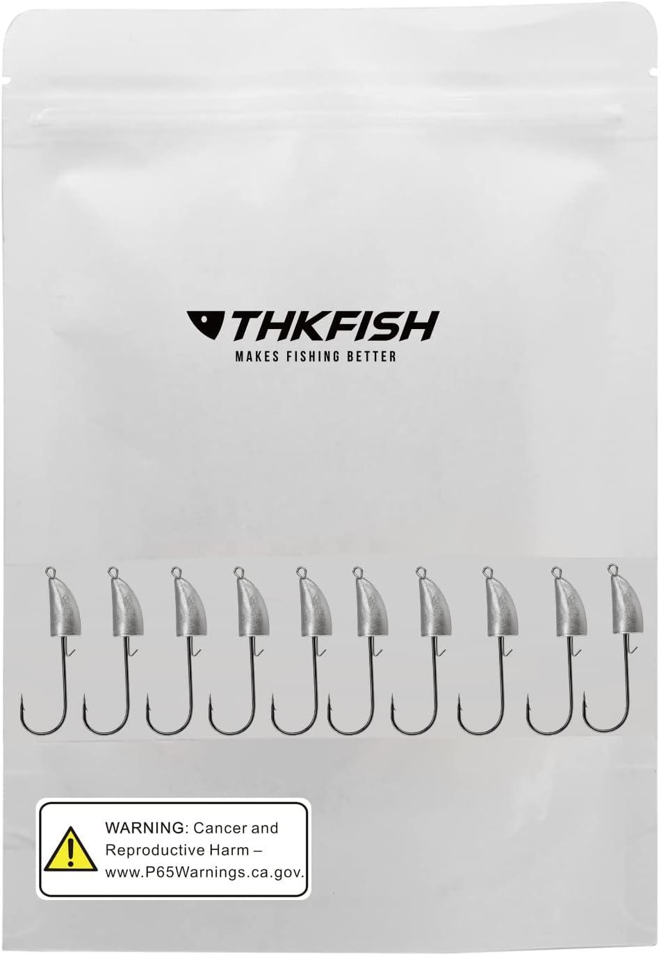 thkfish Bullet Jig Heads Swimbait Hooks Bass Fishing Texas Rig Hook  Saltwater Freshwater Offset Weighted Hook Weedless 3/0 2/0 1/0 1# 2# Silver  A 10g(3/8 oz)-10pcs