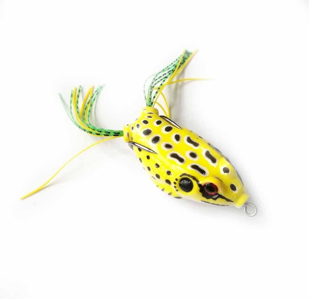 LENPABY 5pcs Frog Lure Ray Frog Topwater Fishing Crankbait Lures/Artificial  Soft Bait 5.5CM 8G Soft Tube Bait ,Especially for Bass Snakehead  ,Freshwater Soft Bai Musky Tackle Box Spitted weedless bas