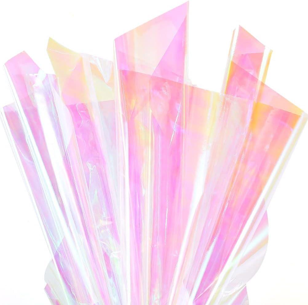Pengxiaomei 32in x 50 Ft Iridescent Cellophane Wrap for Gift